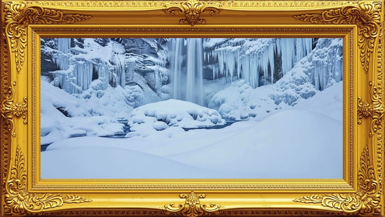 Frozen Waterfall | Silent Calm Visuals for Relaxation - Calm Screen TV 📺