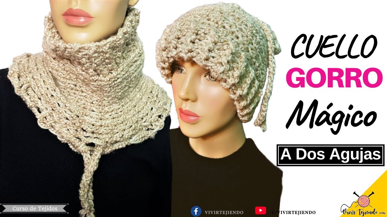 Cuello Gorro Mágico a Dos Agujas o Palitos con Cordón – Tejidos a Dos Agujas