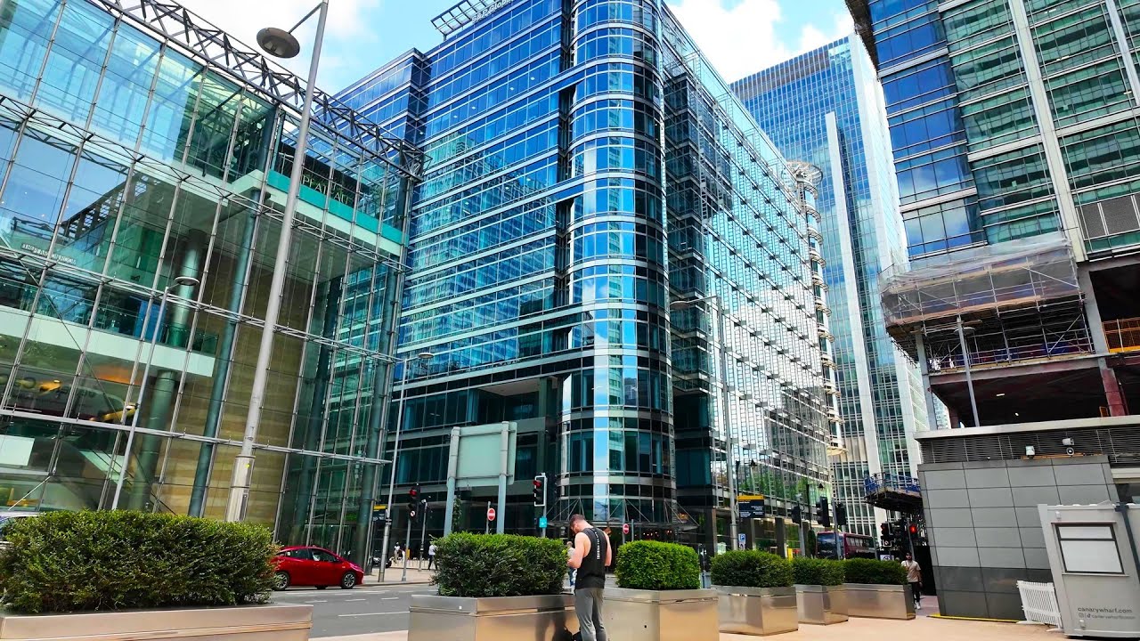 [4K] Summer Day at Canary Wharf | London Walk