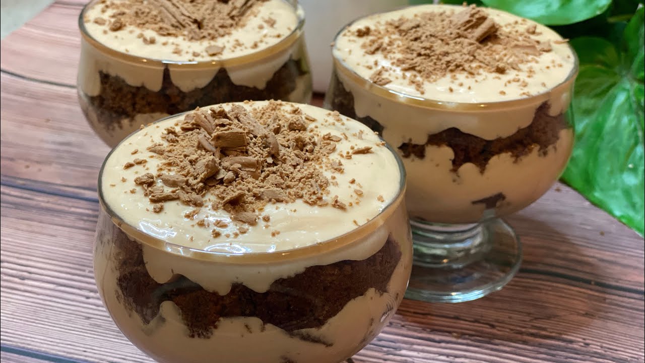 ترايفل الشوكولاتة حلا بارد لذيذ وسريع   chocolate trifle