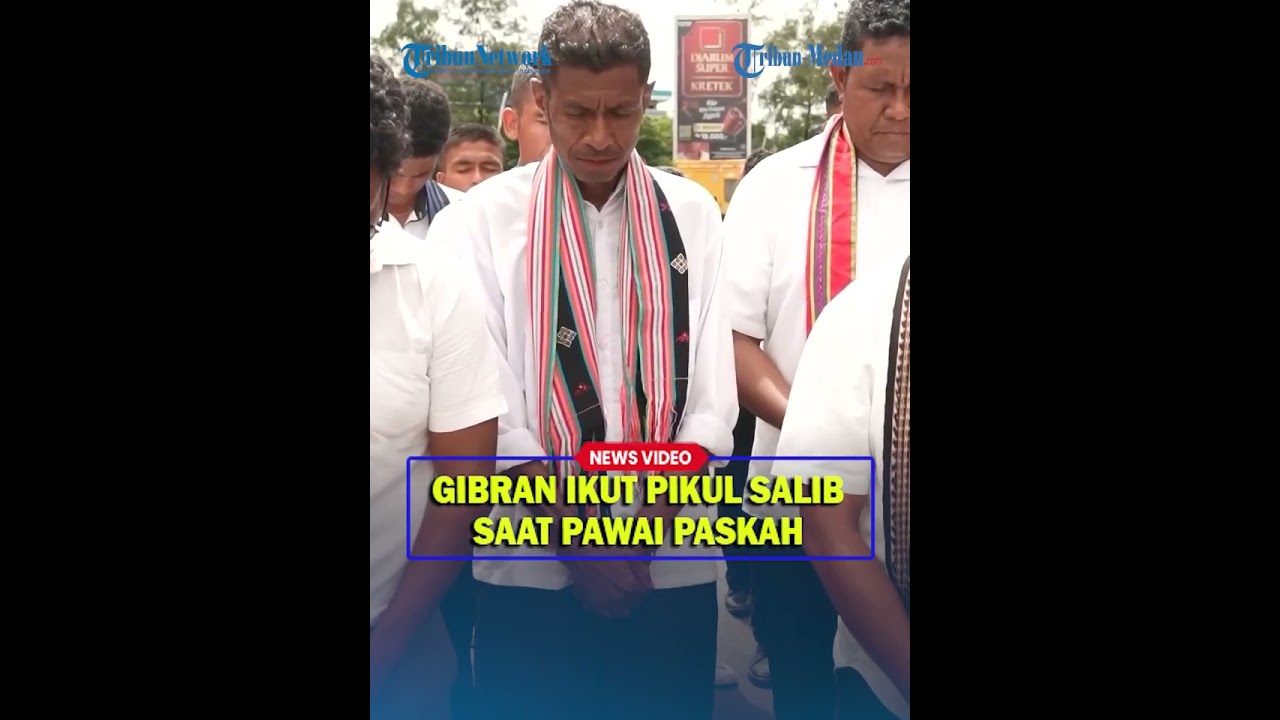 IKUT RAYAKAN Paskah di Kupang, Gibran Pikul Salib Raksasa saat Pawai