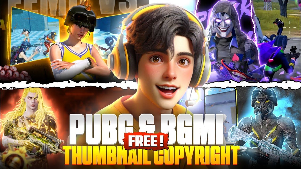 Gaming Thumbnail Pack 100+ Free Templates for PUBG, Bgmi, Valorant &ndash; With and Without Text