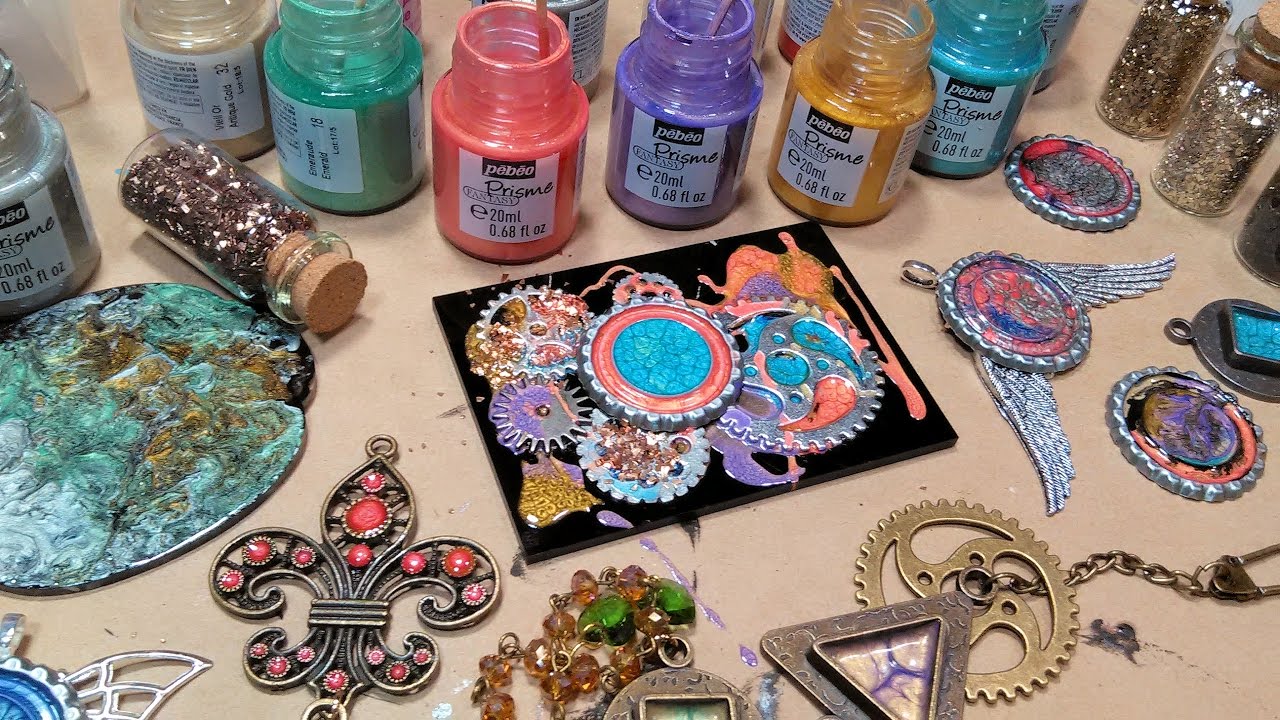 Mixed Media Jewelry Workshop with Pebeo Fantasy Special Effects Paint