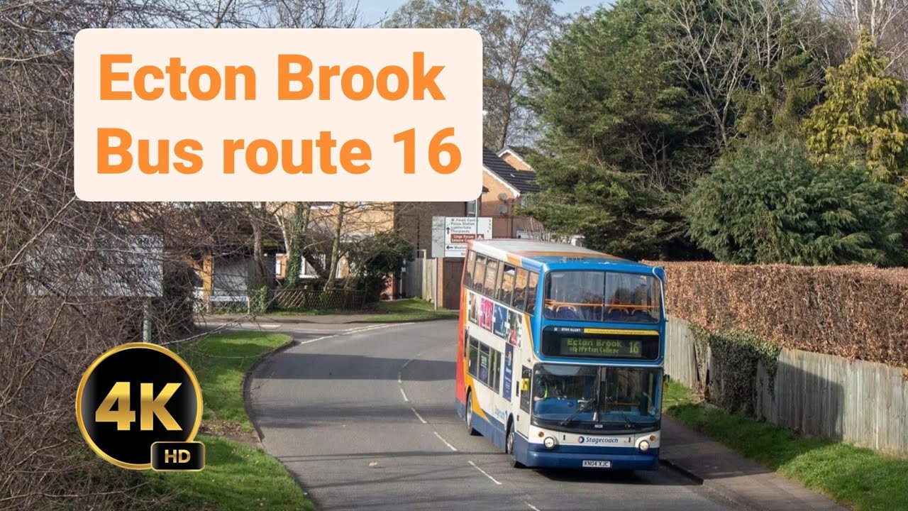 Bus Route 16 Northampton•Wellingborough Road•Birchfield Rd East•Weston Favell•Bellinge • Ecton Brook