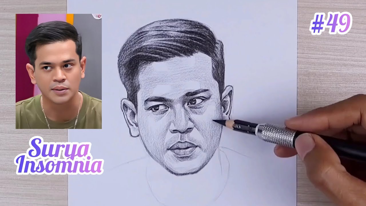 Menggambar Surya Insomnia dengan Pensil | Komedian Cerdas Indonesia (Timelapse Drawing)