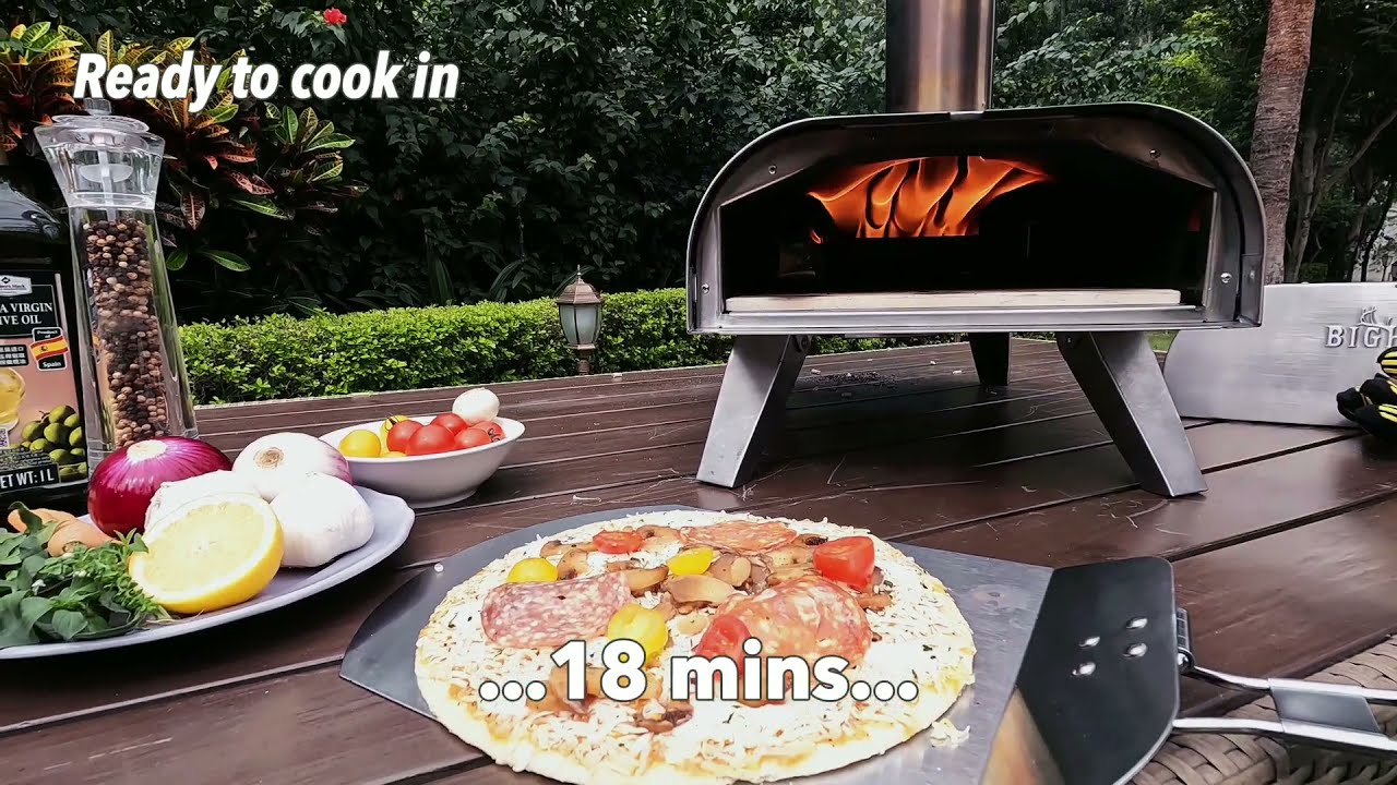 BIGHORN Pellet Pizza oven Cooking VIDEO 1080P