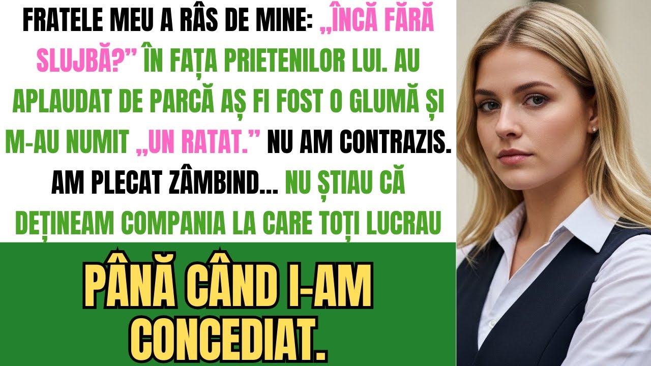 Fratele Meu M-a Batjocorit Ca „Șomer” — Minute Mai Târziu I-am Concediat Pe Toți Cei Care Râdeau
