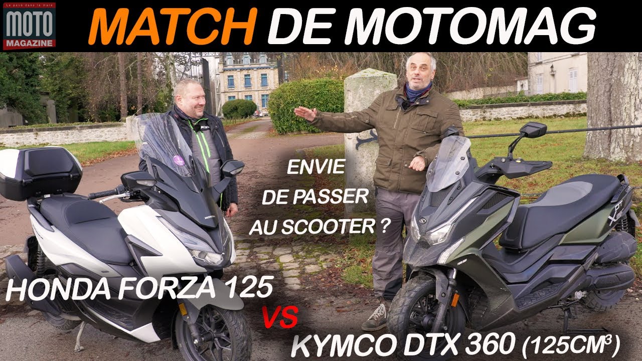 MATCH KYMCO DTX 360 (125 cm3) vs HONDA FORZA 125 ▶︎ Essai Moto Magazine