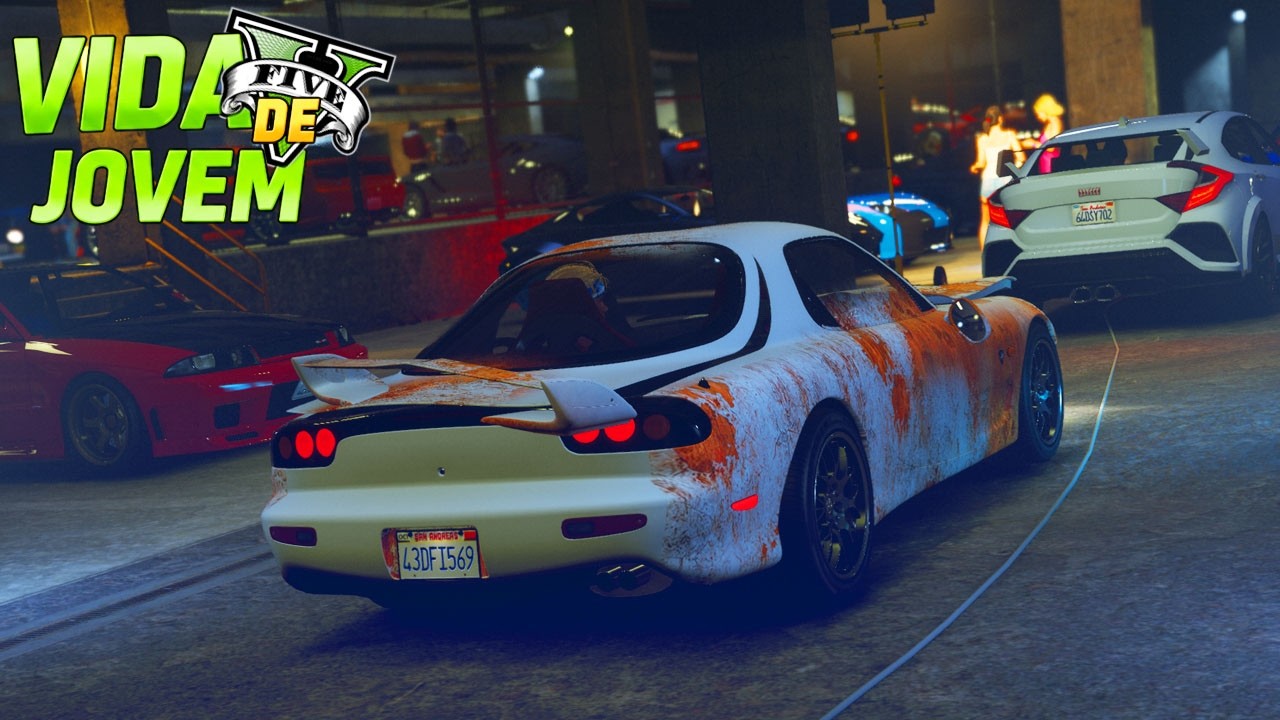 GTA V : VIDA DE JOVEM - LEVEI MEU RX7 DETONADO PRO EVENTO DE CARROS!!!!! - EP.04