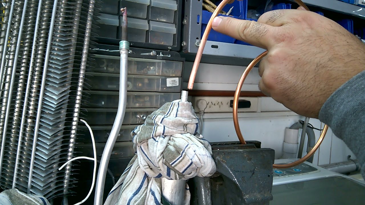 Soldadura de caño de aluminio con caño de cobre. Especial para reparación en heladeras con fugas.