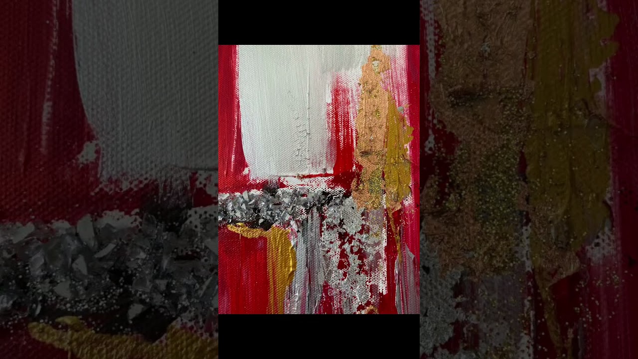Finishing my Abstract Christmas Painting, #shorts ,#abstract,#christmas, #goldleaf