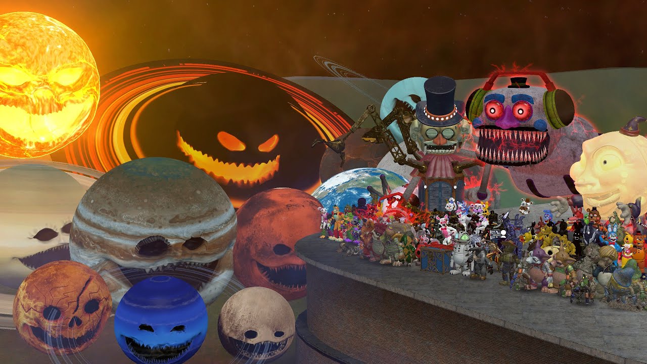ALL SOLAR SYSTEM WAKES UP VS ALL FNAF 1-11 SECRET OF THE MIMIC ANIMATRONICS In Garry's Mod!