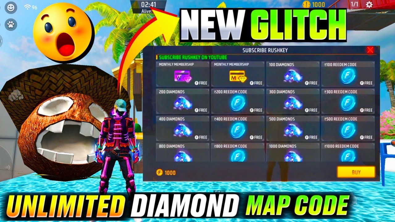 Tried Most Viral Trick  Free Fire 😲 free fire unlimited diamond glitch 🤩 ROCK GAMING 07
