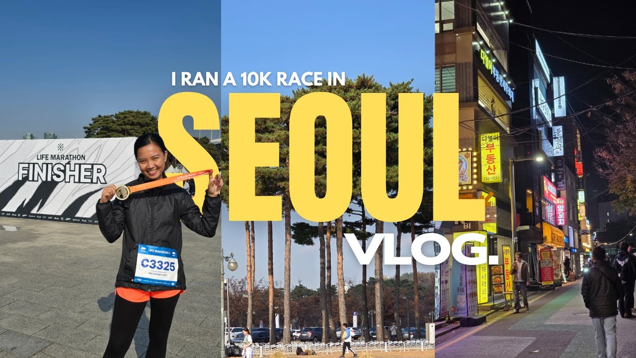 I ran a Marathon in Seoul | Night stroll in Hongdae | Where to Stay in Myeongdong