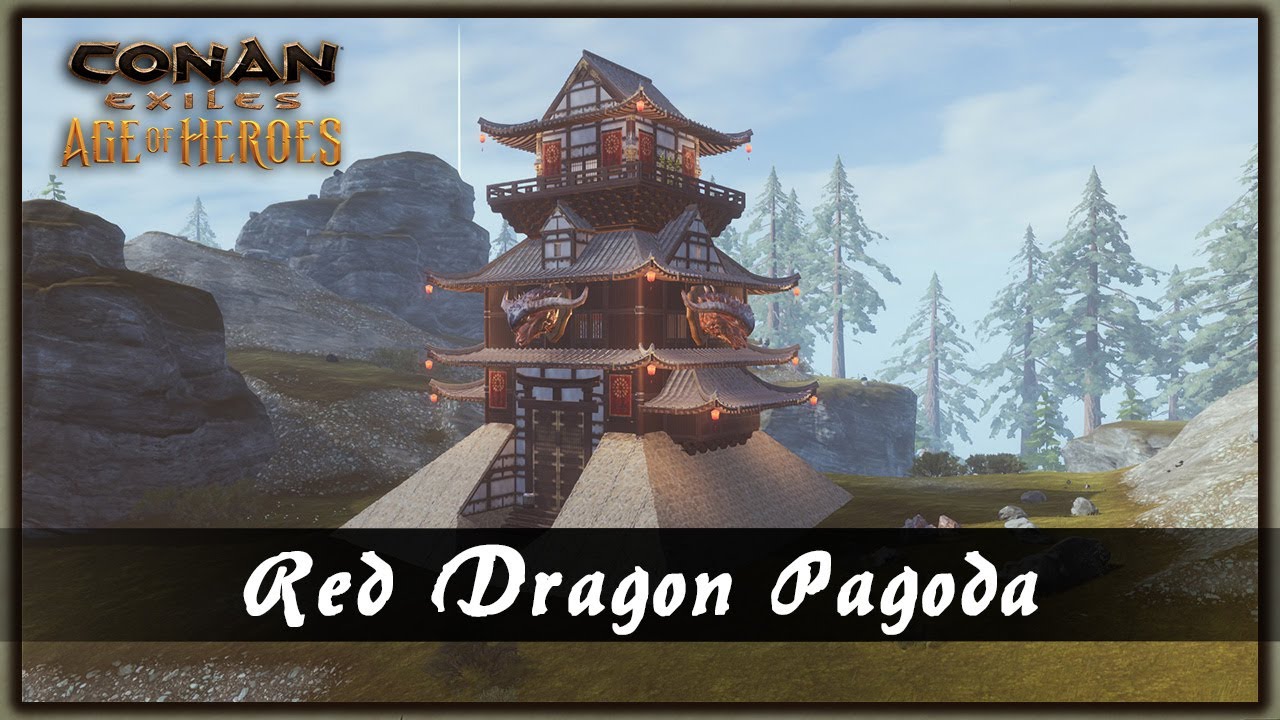 HOW TO BUILD A RED DRAGON PAGODA [SPEED BUILD] - CONAN EXILES