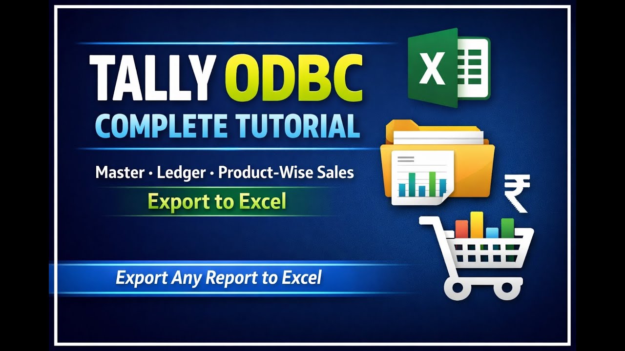 Tally ODBC Complete Tutorial | Master, Ledger & Product-Wise Sales Report to Excel