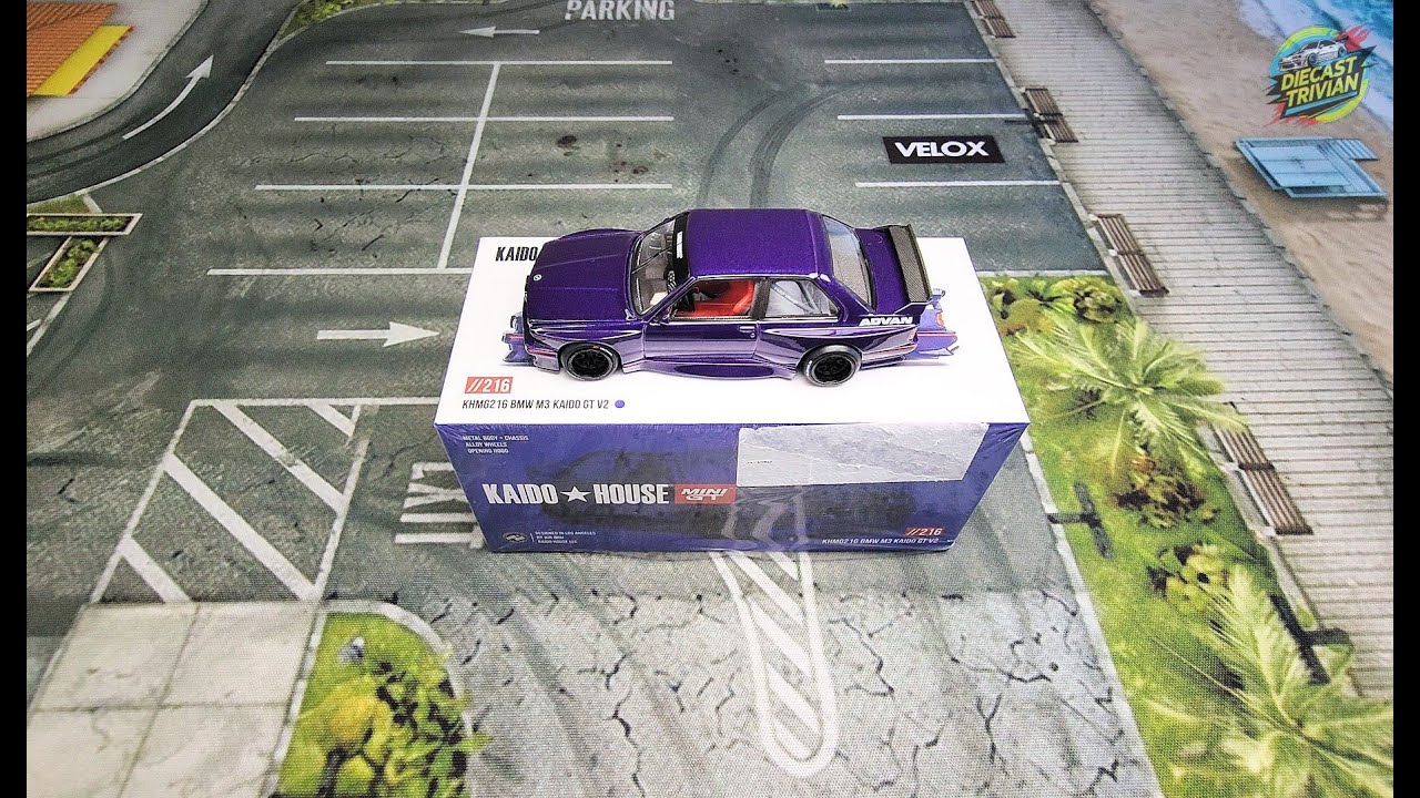Kaido House x Mini GT 1:64 BMW M3 Kaido GT V2 - Purple - KHMG216 - Unboxing and Closer View