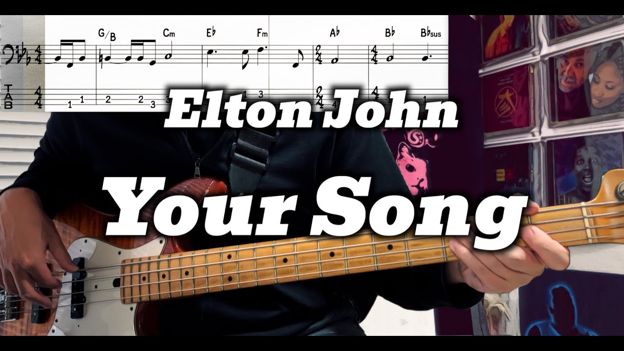 Elton John - Your Song (Bass Cover) TABS in Video | *Get the PDF on Patreon