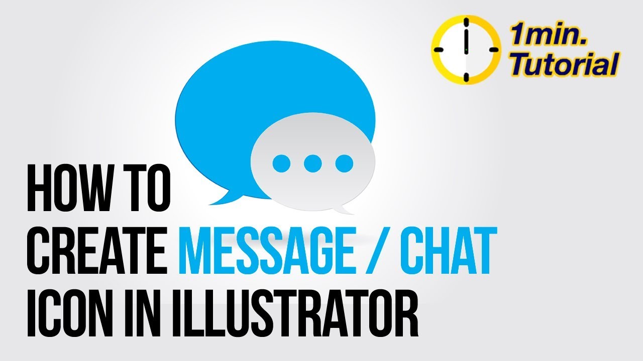 Illustrator Tutorial - How to create a Message / Chat icon in 1 minute