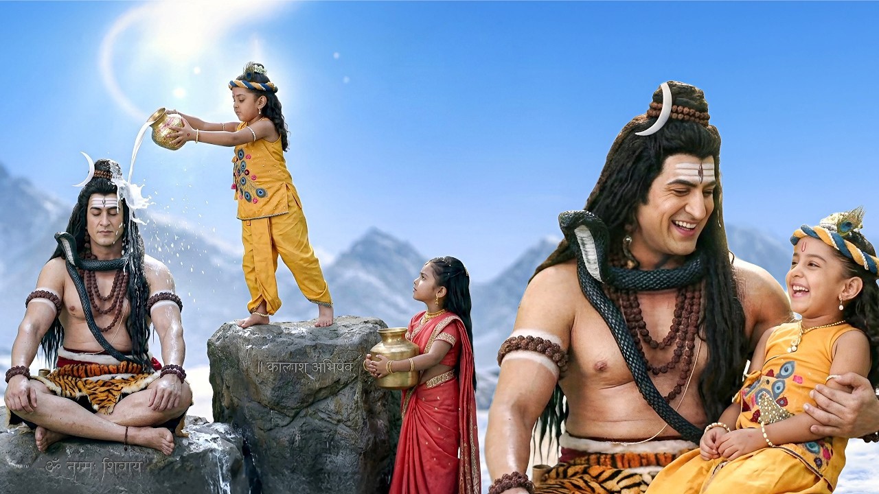 व्रत के दिन कान्हा और राधा ने कैलाश पर जाकर किया महादेव का दूध अभिषेक || Yashomati Maiya Ke Nandlala