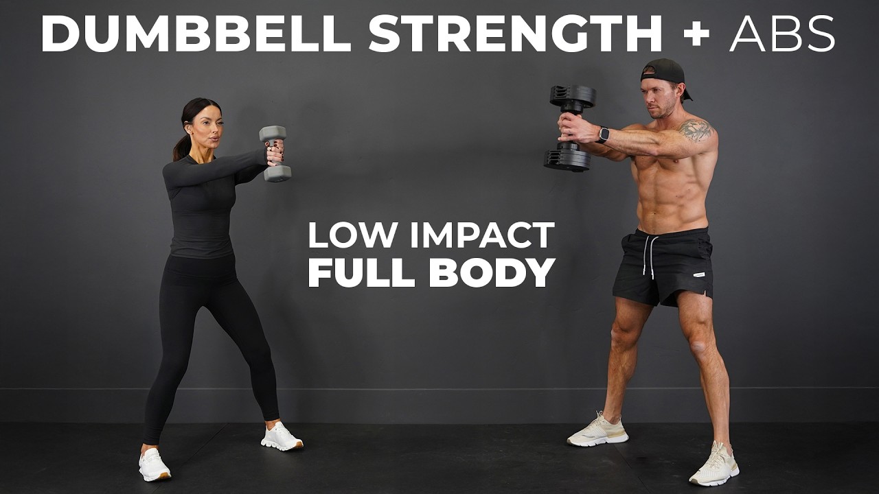 40 Min Full Body Dumbbell Workout | Low Impact Strength + Killer Abs & Core