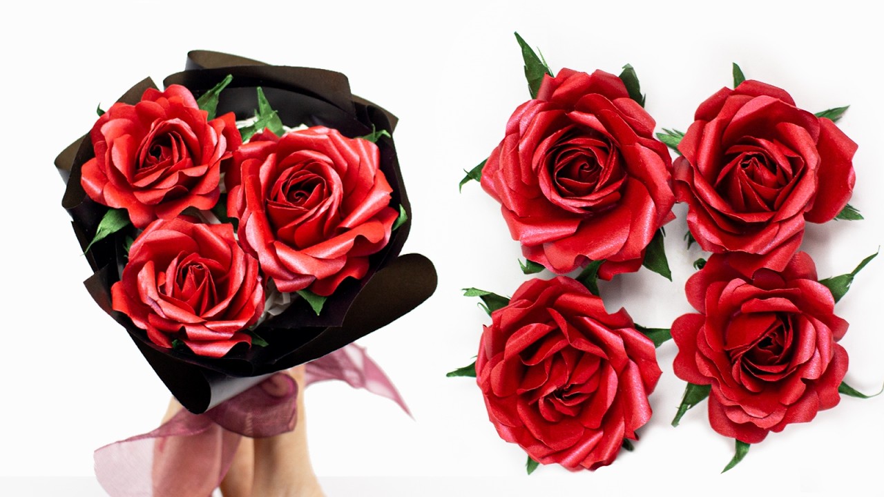 DIY Paper Rose Bouquet, How to make Paper Flowers Bouquet Easy
