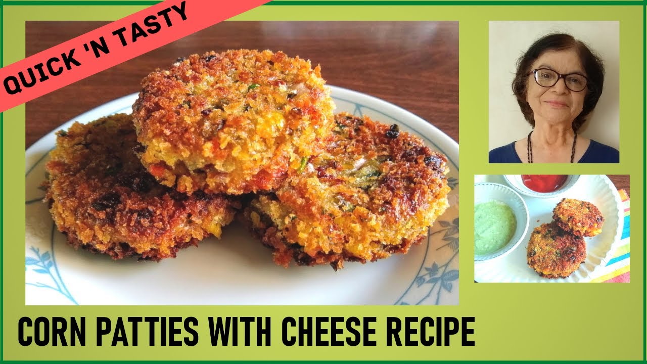 Corn patties with cheese recipe / Corn cutlets with cheese / Crisp corn patties with cheese
