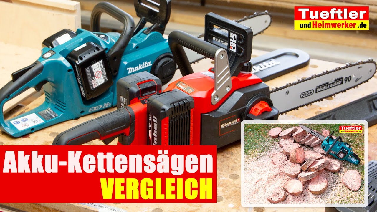 Akku-Kettensäge Vergleich: Einhell GE-LC 36/35 LI und Makita DUC 353 PT2 - Tüftler DIY  #tueftler