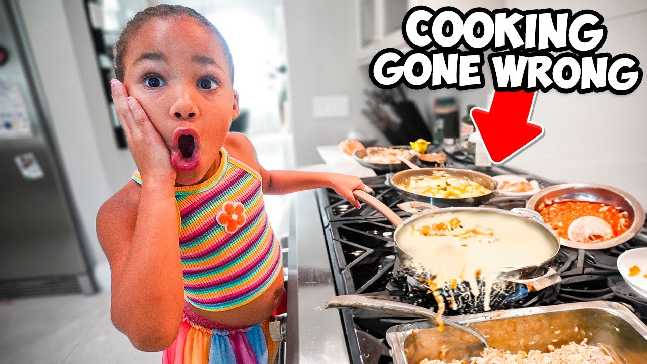 4 YEAR OLD LEARNS HOW TO COOK 🍳 (GONE WRONG)