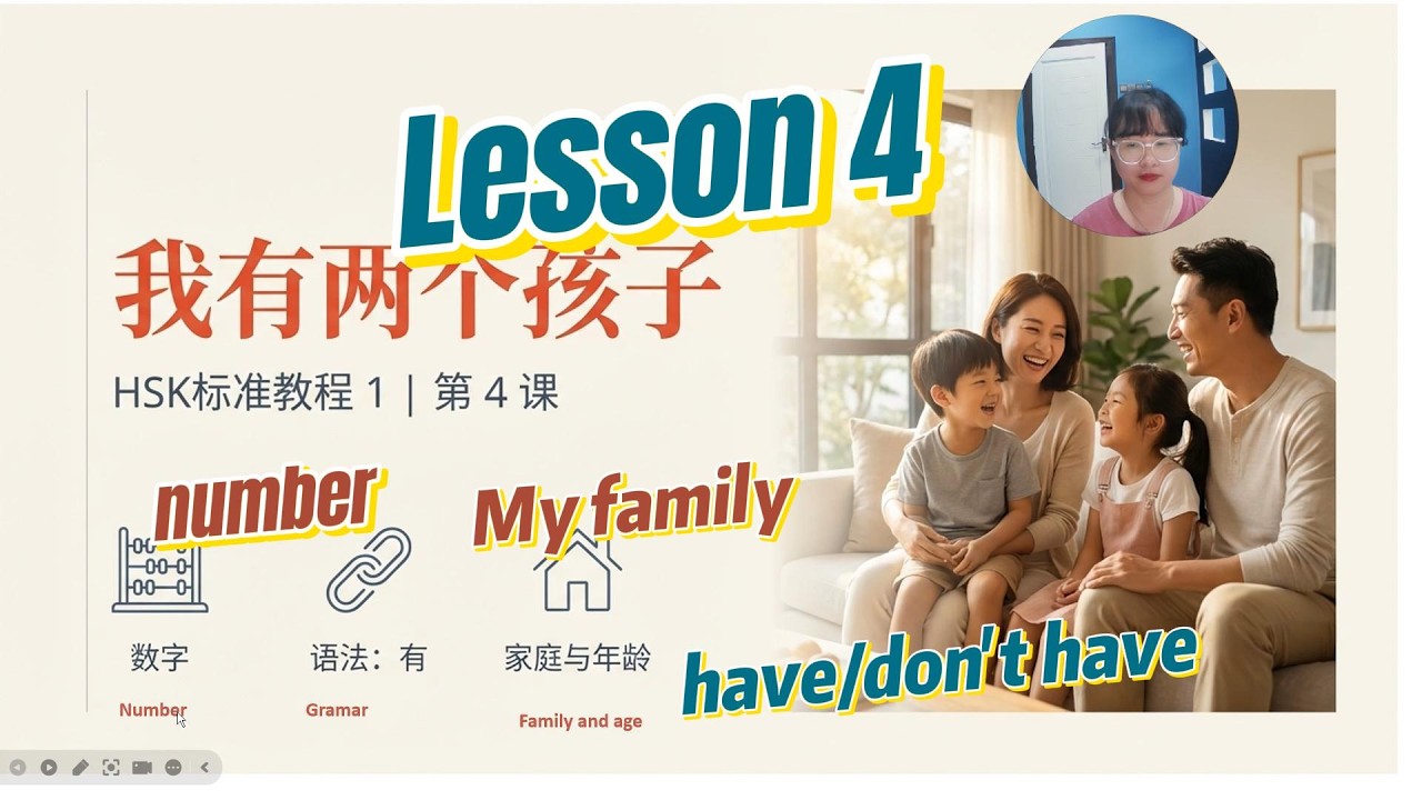 HSK1 Lesson 4｜Chinese Numbers + 有/没有 + Family Members｜Beginner Chinese