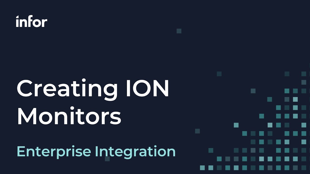 Создание ION Monitors для управления событиями в Infor OS