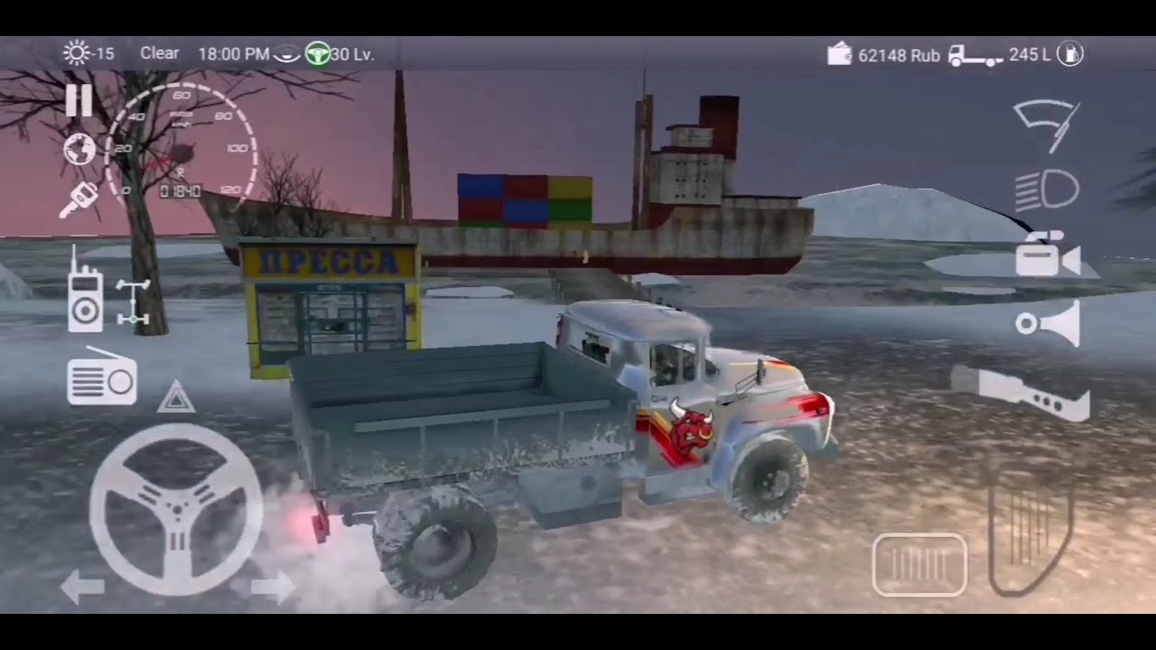 Russian Car Driver ZiL 130 | A drive in Northern Region | Fell off the bridge