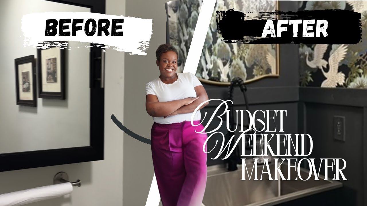$500 Weekend Bathroom Makeover | Bougie on a Budget Half Bath Transformation