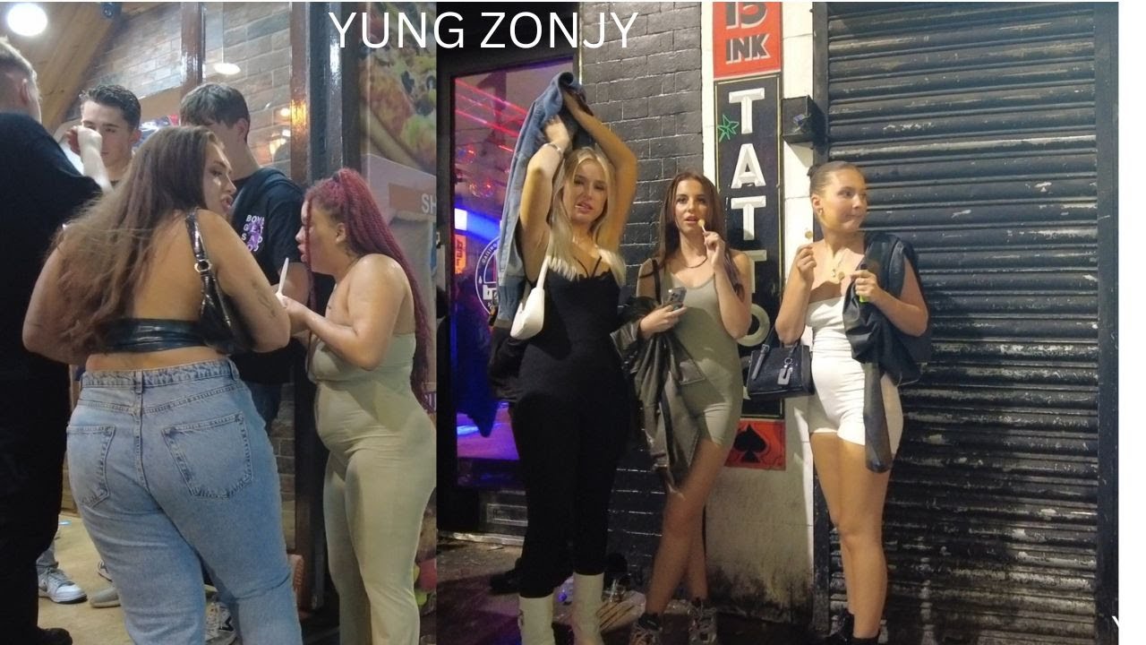 Busy Saturday night Liverpool City UK England Nightlife 2023