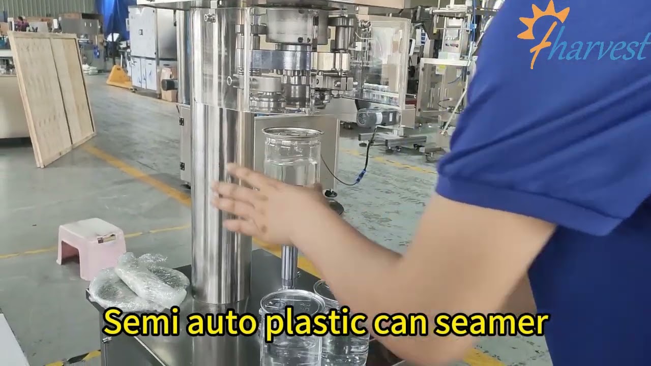 Halvautomatisk flydende produkt plast d&aring;seforsegler, manuel PET d&aring;se s&oslash;m