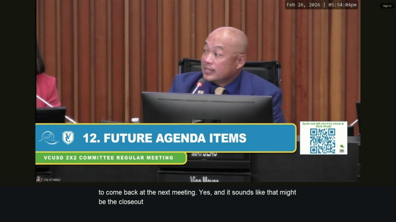 VCUSD 2x2 Committee Meeting - 02-26-2026 - City of Vallejo