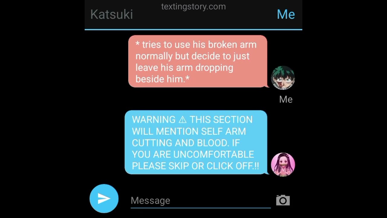 angst deku texting story