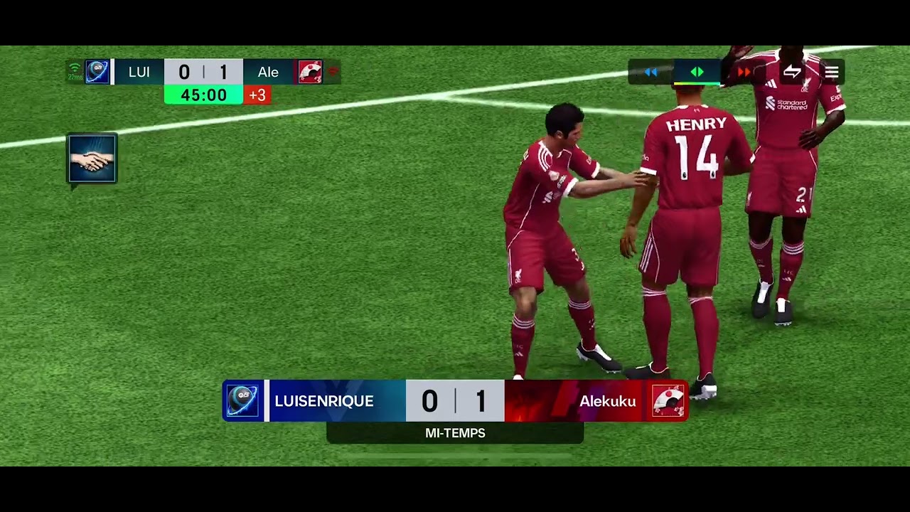 Première vidéo fc mobile face à face contre liverpool 