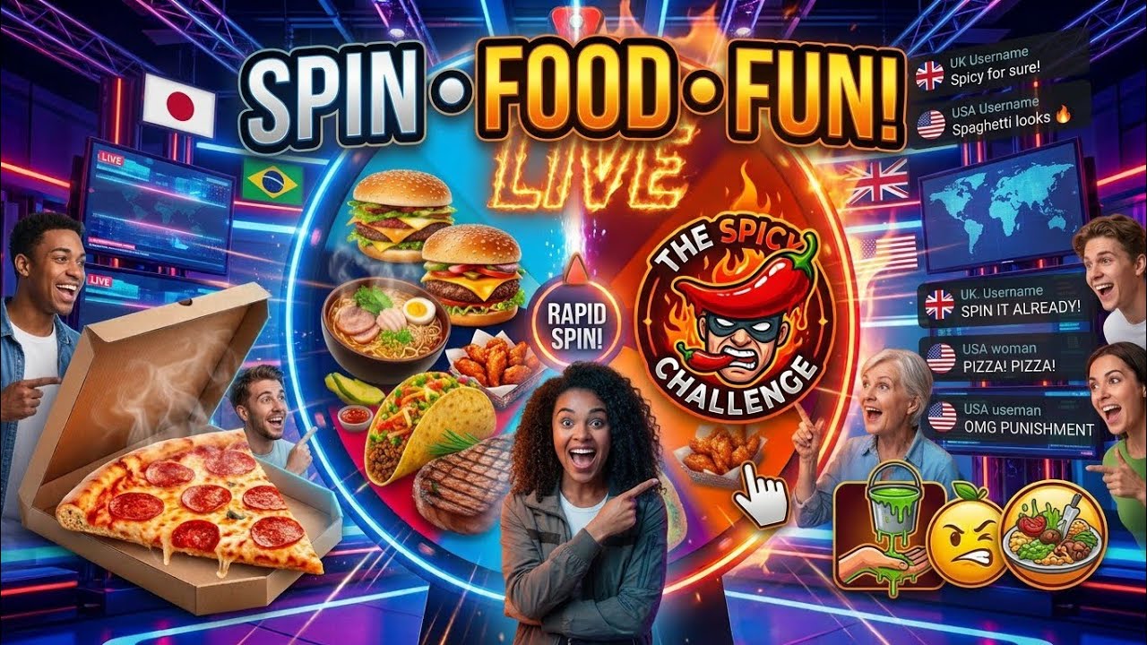 LIVE 🔴 Crazy Spin Wheel Challenge 🌍 Food, Fun & Funny Punishments! #Live #Challeng #fun