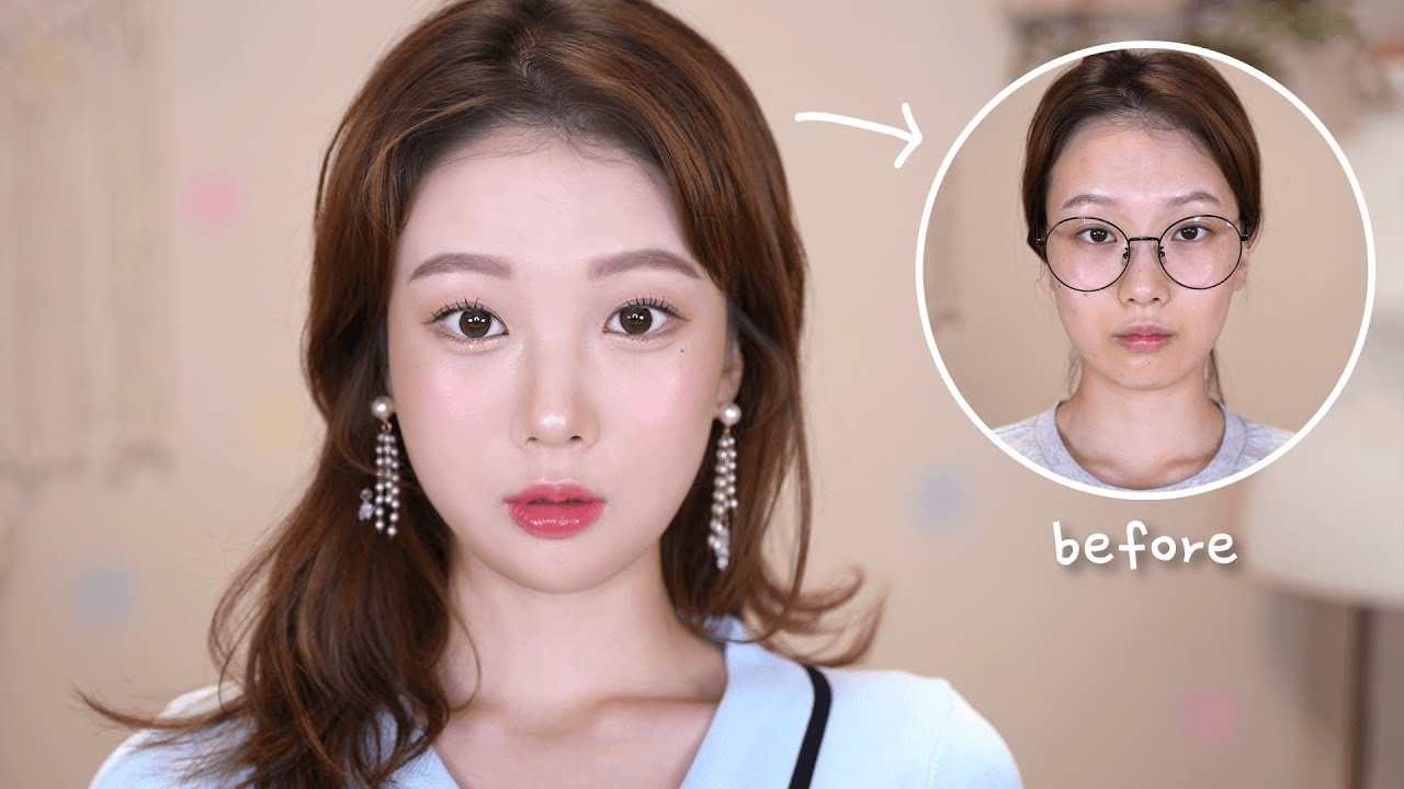 현실 직장인, 학생 10분만에 하는 여신강림 메이크업💕(피부좋아보이는 화장)