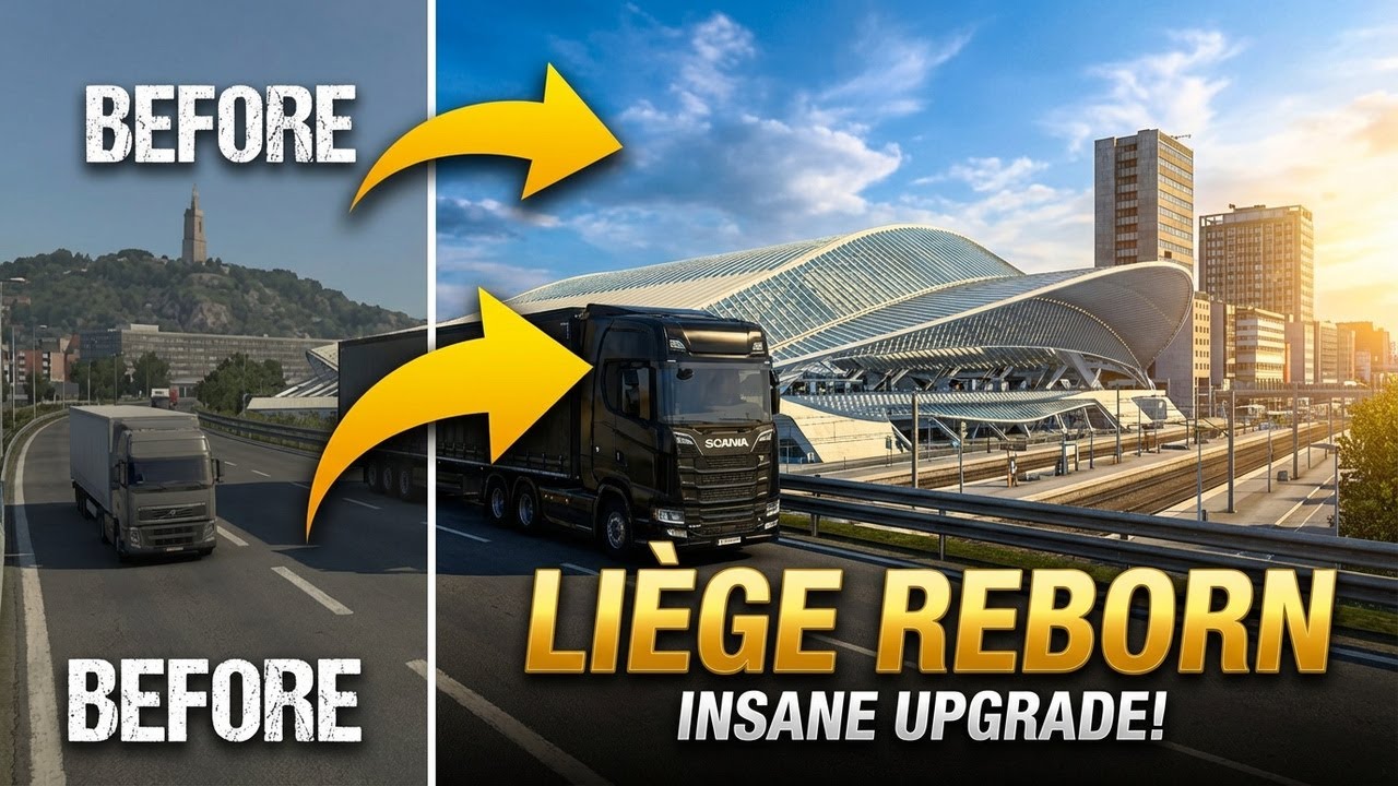 ETS2 Project Benelux Rework: Li&egrave;ge Update | New Roads & City Details