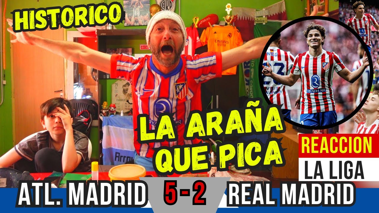ATLETICO MADRID 5 vs REAL MADRID 2 - Reacciones de Hinchas - DERBI DE MADRID - LA LIGA