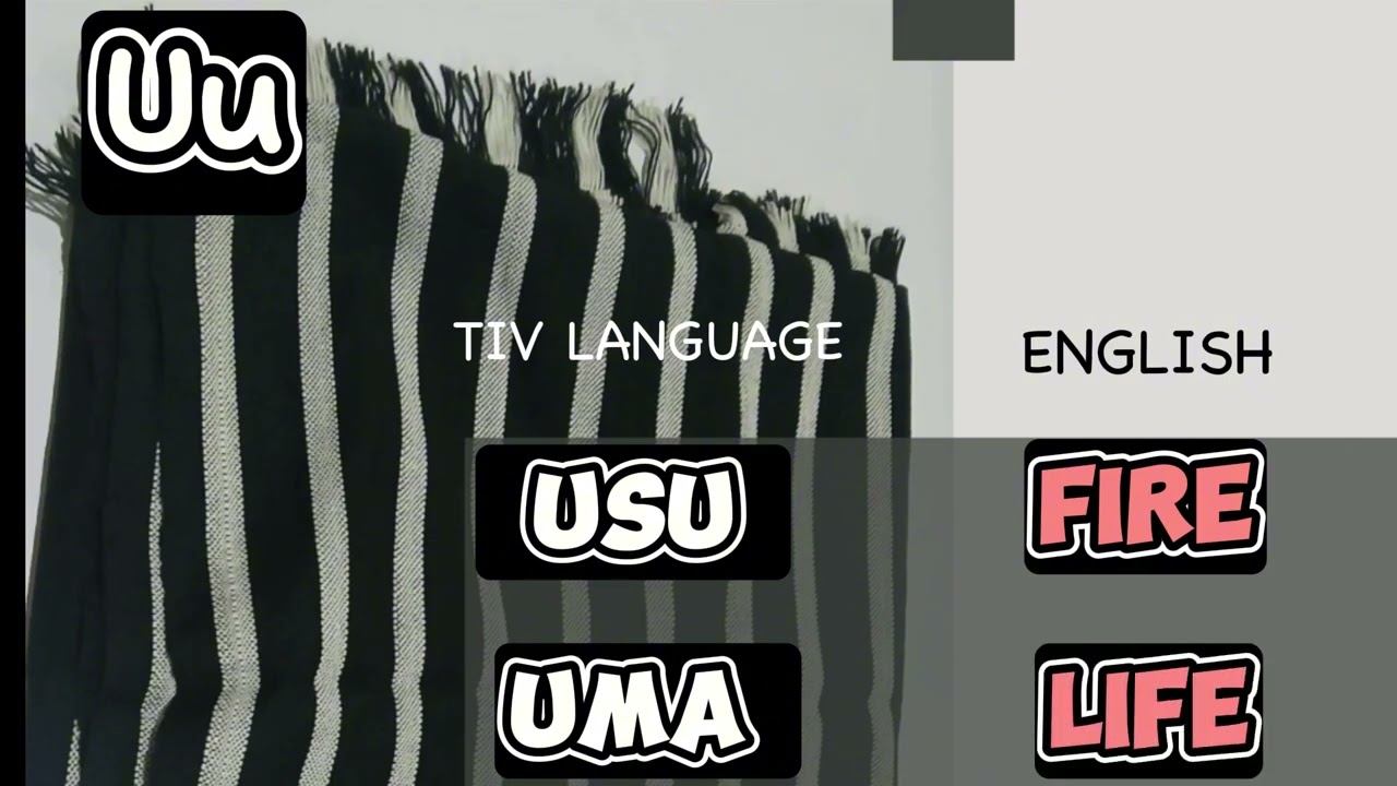 Tiv words using the last 12 alphabets