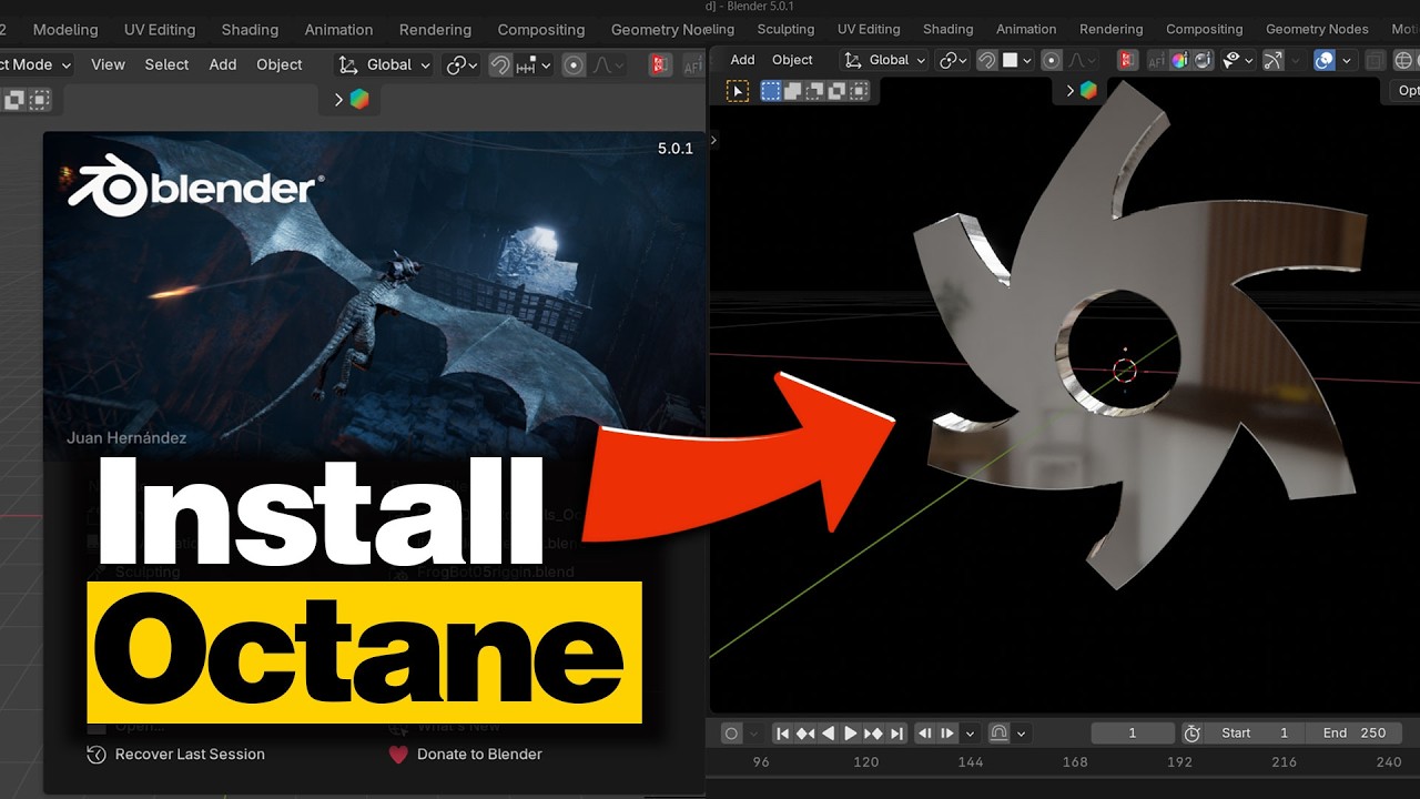 Как установить Octane для Blender 5.0 (2026)