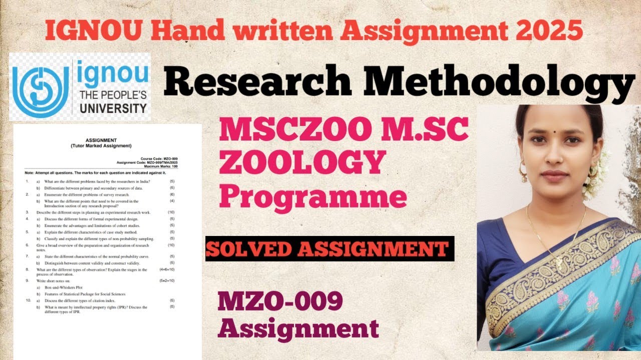 IGNOU ZOOLOGY SOLVED ASSIGNMENT #RESEARCH METHODOLOGY || MZO-009 #ZOOLOGY @gullybaba @ignou 2024-26