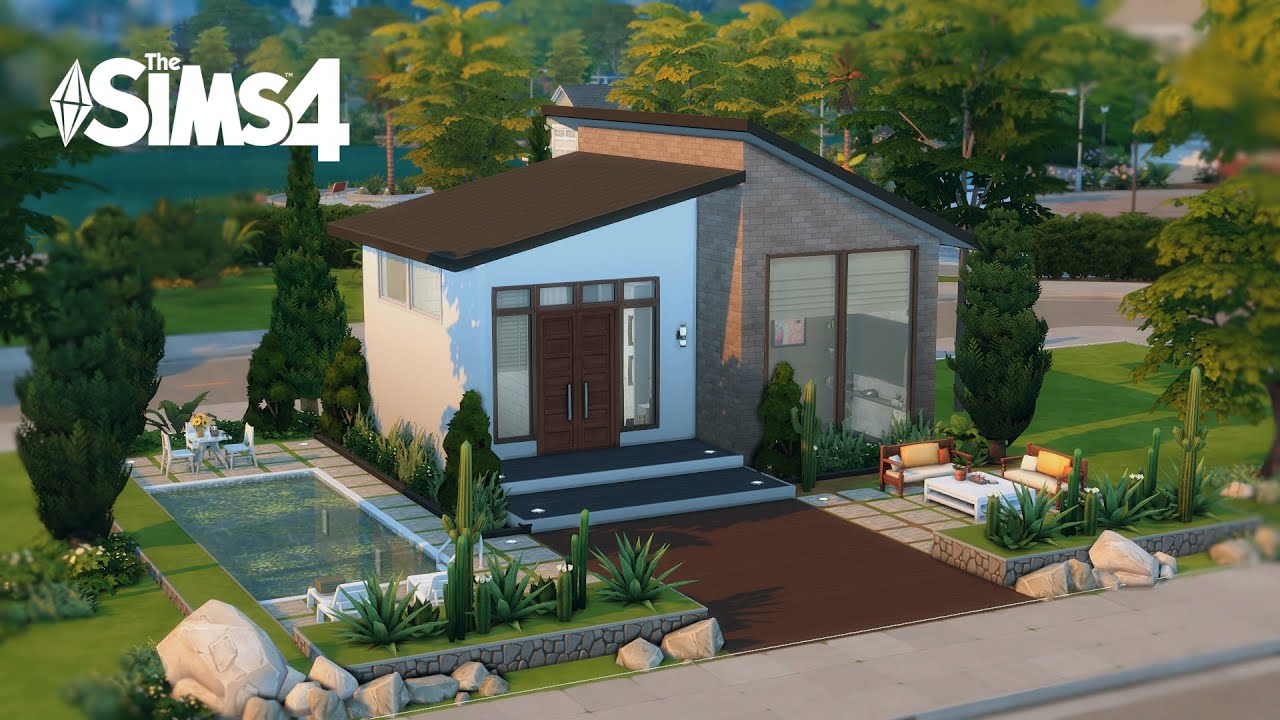 Modern Base Game House | The Sims 4 Speed Build | NO CC