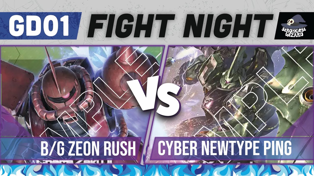 Blue Green Zeon Rush vs Cyber Newtype Ping : Gundam Card Game : GD01 Match