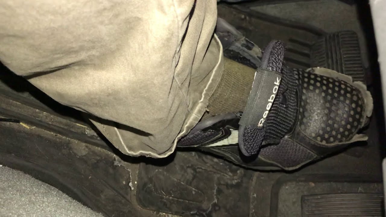 Driving In Very Trashed Reebok Hexalite Running Shoes