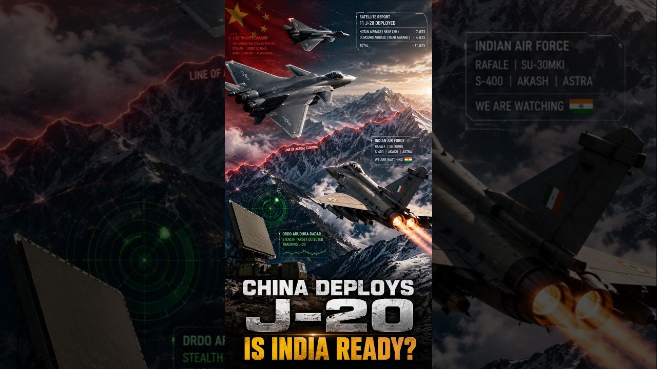 ||CHINA DEPLOYS J-20! 🇨🇳⚠️IS INDIA READY? 🇮🇳🔥|| #shorts #viral #defencenews #geopolitics