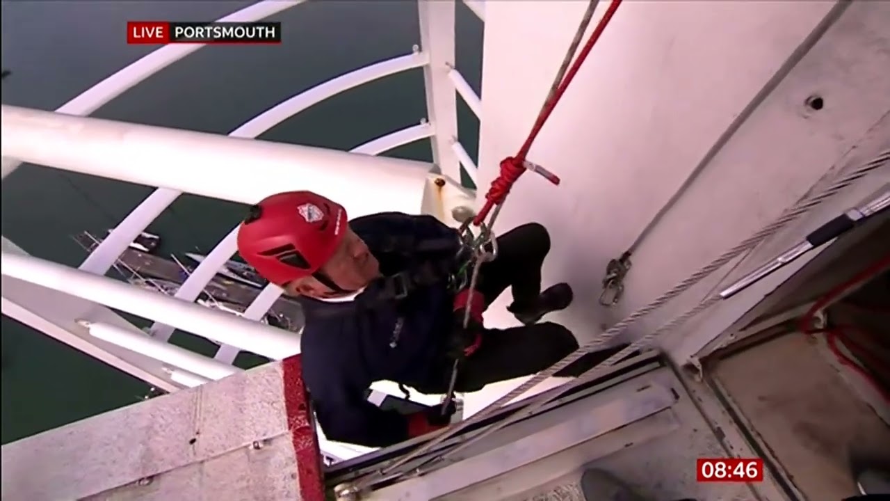 BBC Breakfast : John Maguire abseiling the Spinnaker Tower